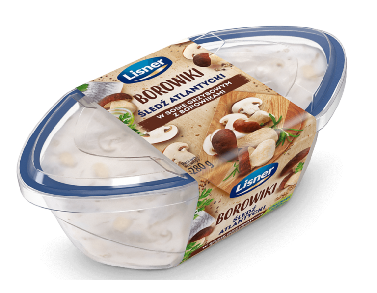 FILETY SLEDZIOWE W SOSIE GRZYBOWYM Z BOROWIKAMI 280G LISNER