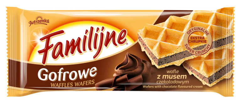 WAFLE FAMILIJNE GOFROWE CZEKOLADOWE 130G JUTRZENKA