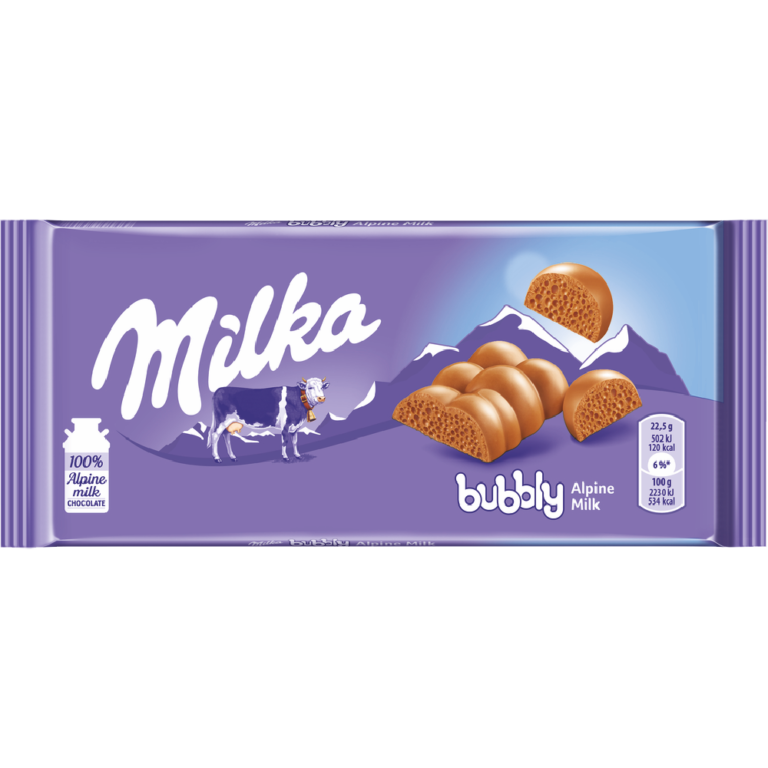MONDELEZ MILKA BUBBLY ALPINE MILK CHOCOLATE 90G
