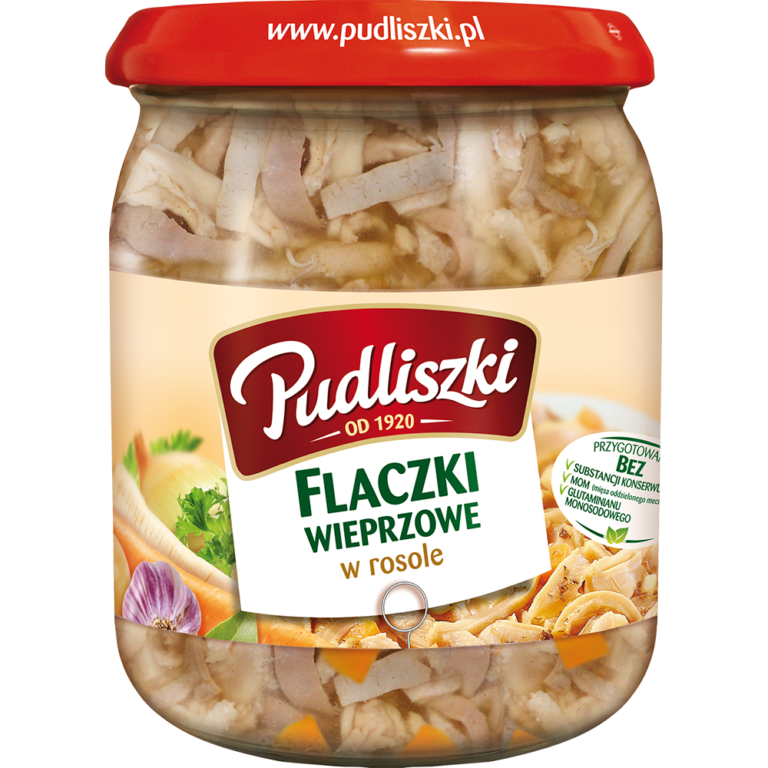 PUDLISZKI SLOIK 500G FLACZKI WIEPRZOWE W ROSOLE