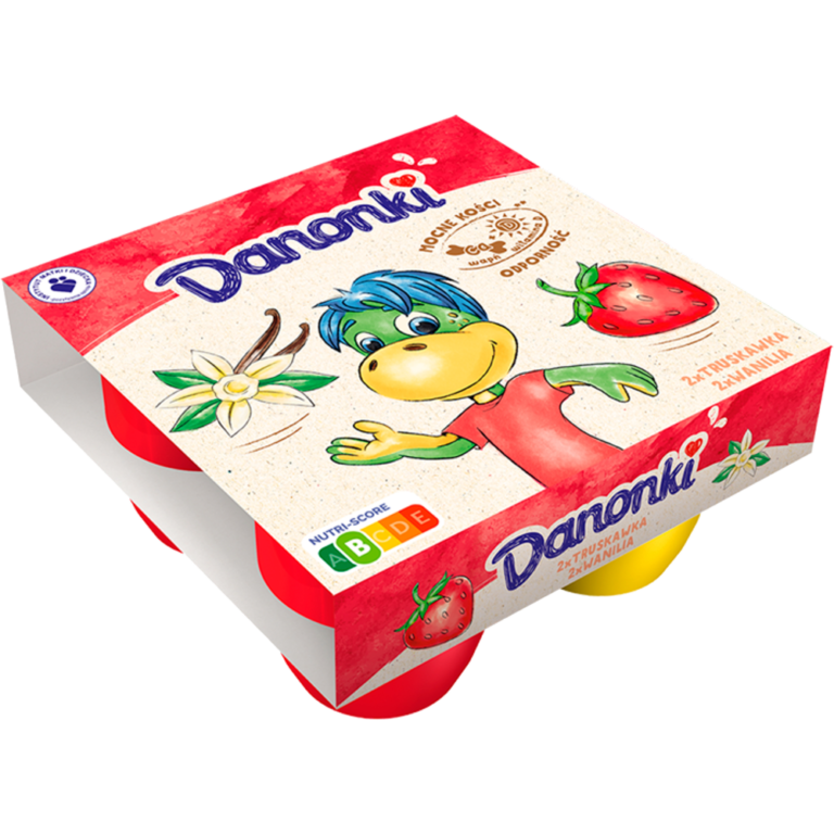 SEREK DANONE DANONKI TRUSKAWKA/WANILIA POL NA POL 4*90G