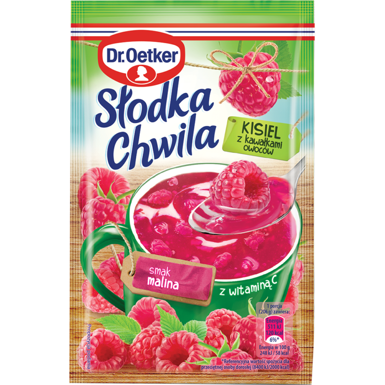 DR.OETKER SLODKA CHWILA RASPBERRY FLAVOURED JELLY WITH PIECE