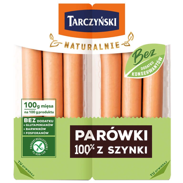 PAROWKI TARCZYNSKI NATURALNIE 100% Z SZYNKI 200G