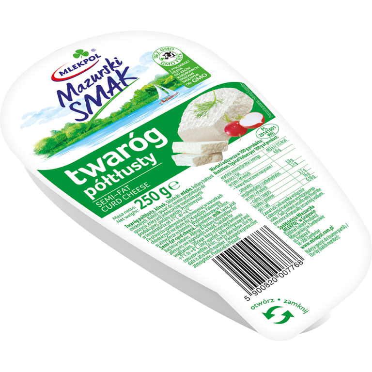 MLEKPOL MAZURSKI SMAK SEMI-FAT CURD CHEESE 250G